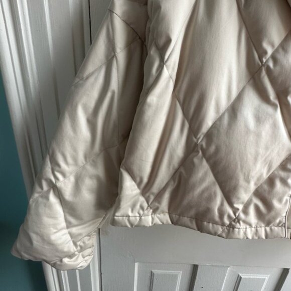 Scandia Home Quilted Down Wrap Jacket Coat Cream - Picture 4 of 8